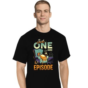 Daily_Deal_Shirts T-Shirts, Tall / Large / Black Chonky TV Addict