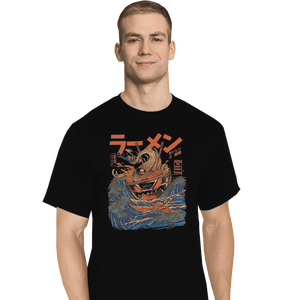 Shirts T-Shirts, Tall / Large / Black Great Ramen off Kanagawa