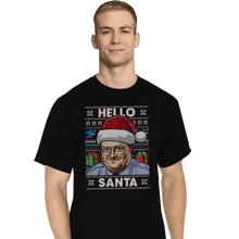 Load image into Gallery viewer, Shirts T-Shirts, Tall / Large / Black Hello Santa
