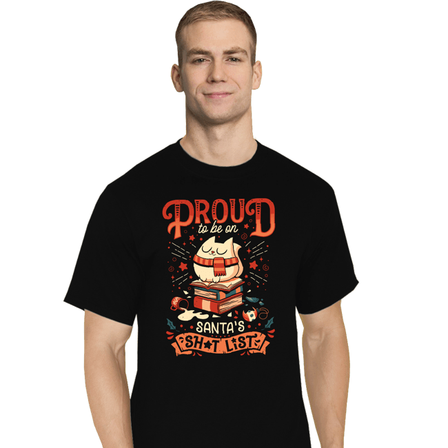 Daily_Deal_Shirts T-Shirts, Tall / Large / Black Proud Naughty Cat