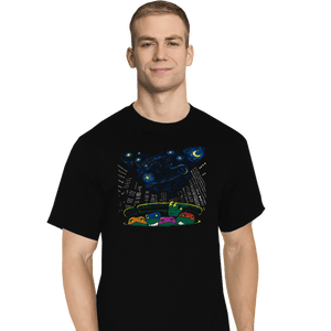 Daily_Deal_Shirts T-Shirts, Tall / Large / Black Starry City Night