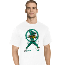 Load image into Gallery viewer, Daily_Deal_Shirts T-Shirts, Tall / Large / White Green Ranger Sumi-e
