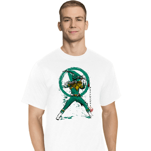 Daily_Deal_Shirts T-Shirts, Tall / Large / White Green Ranger Sumi-e