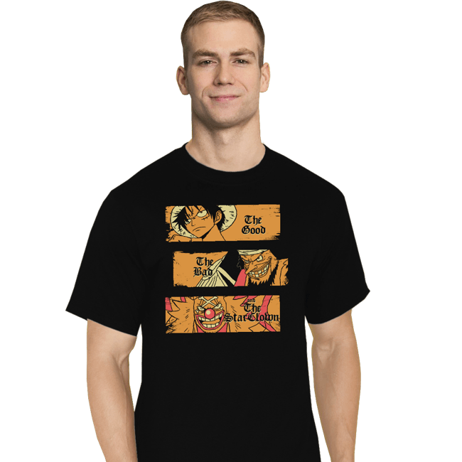 Daily_Deal_Shirts T-Shirts, Tall / Large / Black The Good The Bad and The Star Clown