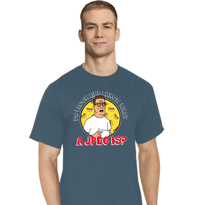 Daily_Deal_Shirts T-Shirts, Tall / Large / Indigo Blue JPEG Hank