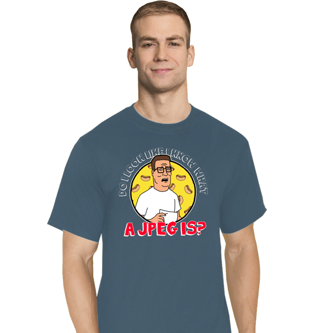 Daily_Deal_Shirts T-Shirts, Tall / Large / Indigo Blue JPEG Hank