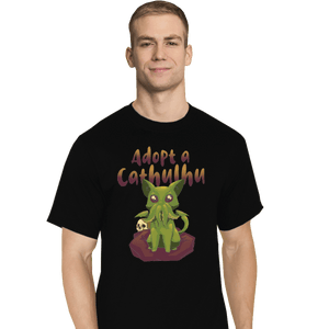 Shirts T-Shirts, Tall / Large / Black Adopt A Cathulhu