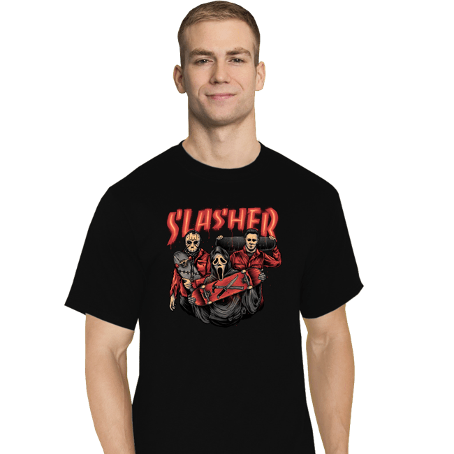 Daily_Deal_Shirts T-Shirts, Tall / Large / Black Slasher Club