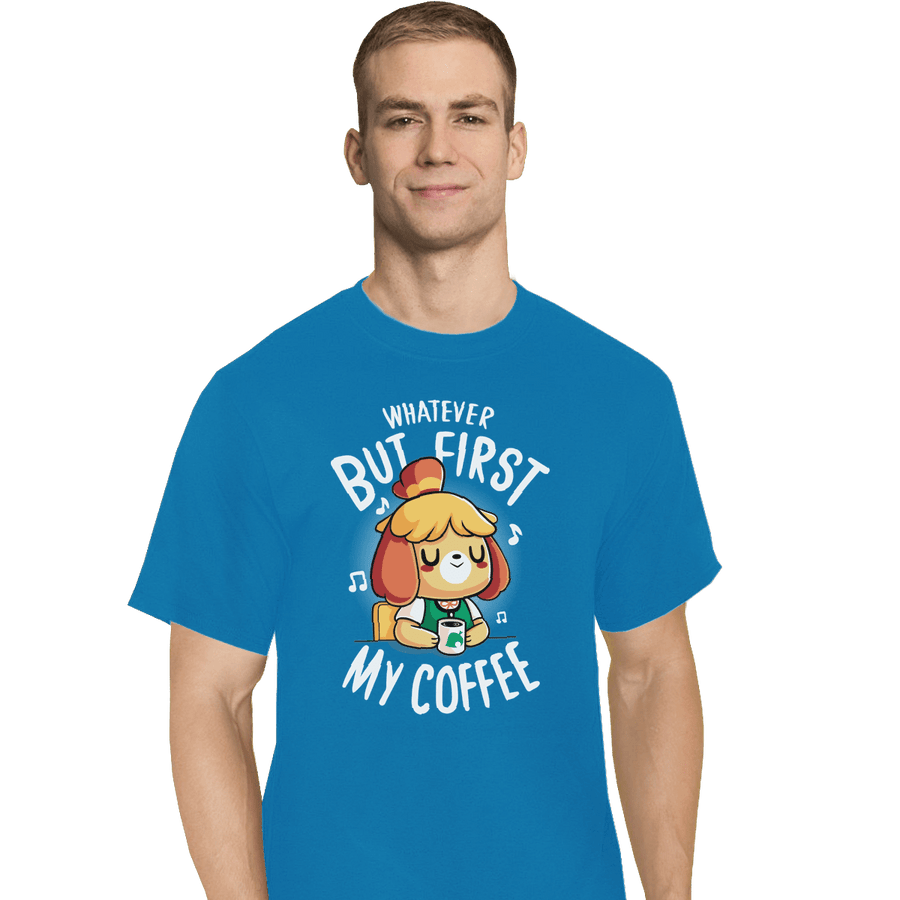 Shirts T-Shirts, Tall / Large / Royal First My Coffee