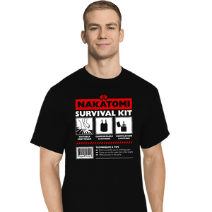 Daily_Deal_Shirts T-Shirts, Tall / Large / Black Nakatomi Survival Kit