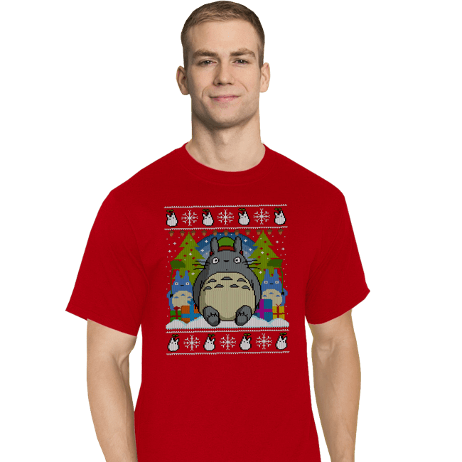 Secret_Shirts T-Shirts, Tall / Large / Red Festive Forest Fun