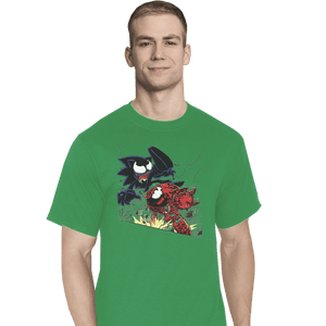 Shirts T-Shirts, Tall / Large / Athletic grey Echidna Vs Hedgehog