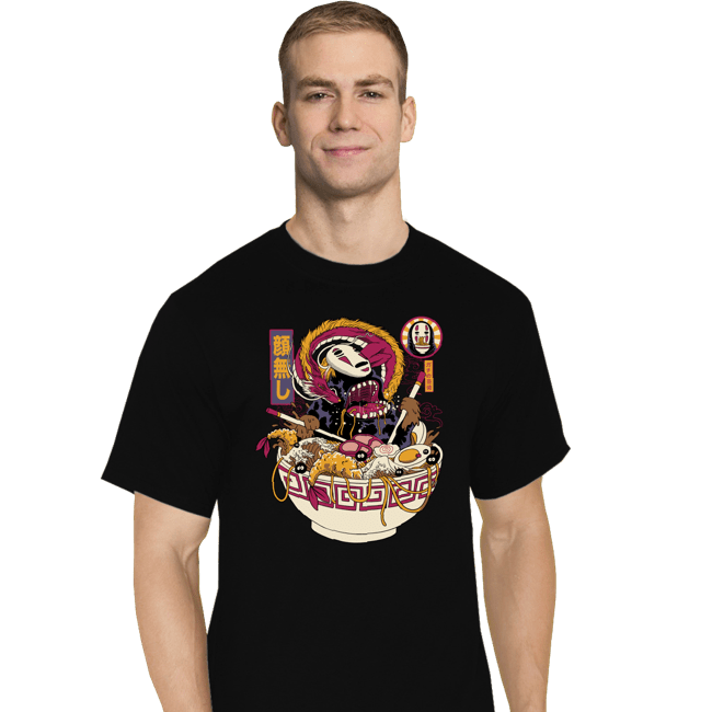Daily_Deal_Shirts T-Shirts, Tall / Large / Black Faceless Ramen