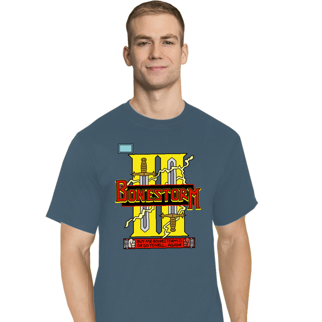 Daily_Deal_Shirts T-Shirts, Tall / Large / Indigo Blue Bonestorm II