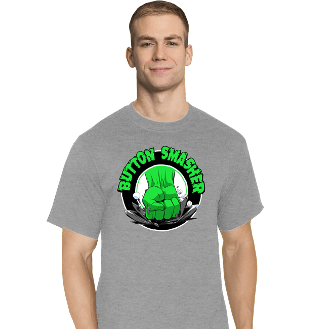 Shirts T-Shirts, Tall / Large / Sports Grey Button Smasher
