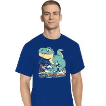 Load image into Gallery viewer, Shirts T-Shirts, Tall / Large / Royal Blue T Rex Surprise
