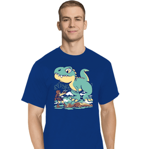 Shirts T-Shirts, Tall / Large / Royal Blue T Rex Surprise