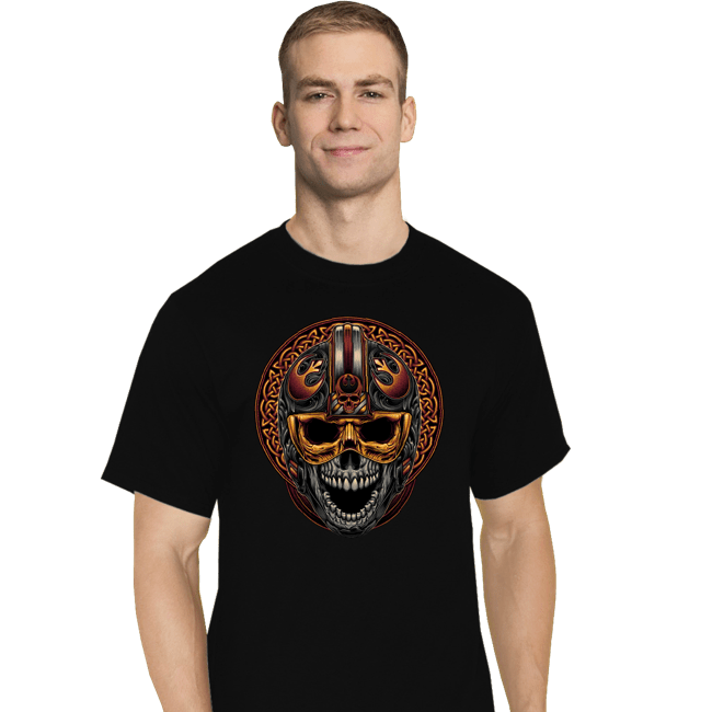 Daily_Deal_Shirts T-Shirts, Tall / Large / Black Rebel Helmet
