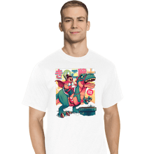 Load image into Gallery viewer, Daily_Deal_Shirts T-Shirts, Tall / Large / White Mushroom Warrior &amp; Dinosaur
