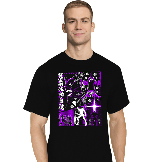 Secret_Shirts T-Shirts, Tall / Large / Black Evangelion Manga