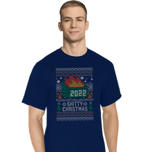 Load image into Gallery viewer, Secret_Shirts T-Shirts, Tall / Large / Navy Ugly Shitty Christmas Sweater
