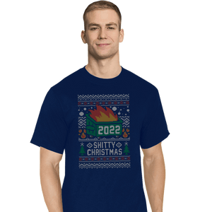 Secret_Shirts T-Shirts, Tall / Large / Navy Ugly Shitty Christmas Sweater