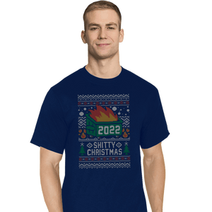 Secret_Shirts T-Shirts, Tall / Large / Navy Ugly Shitty Christmas Sweater