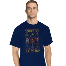 Load image into Gallery viewer, Daily_Deal_Shirts T-Shirts, Tall / Large / Navy Merry X-Mas
