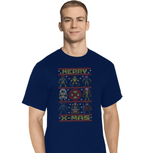Daily_Deal_Shirts T-Shirts, Tall / Large / Navy Merry X-Mas
