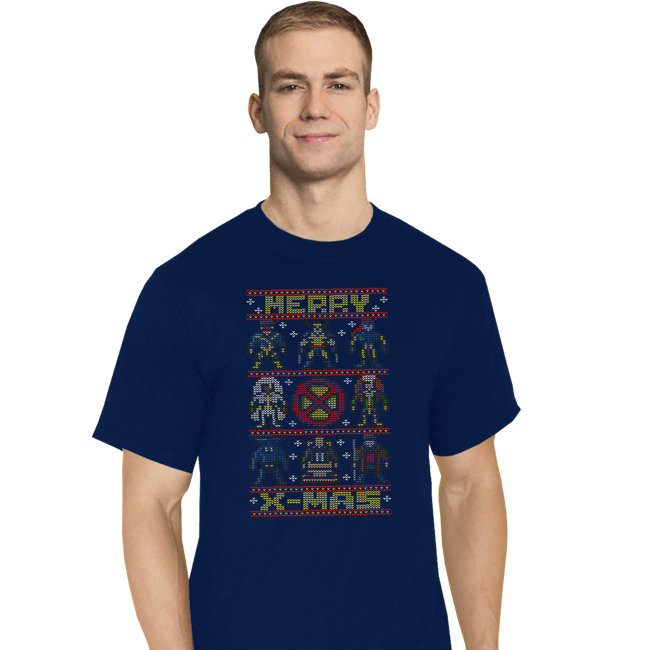 Daily_Deal_Shirts T-Shirts, Tall / Large / Navy Merry X-Mas