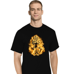 Shirts T-Shirts, Tall / Large / Black Golden Saiyan Rose
