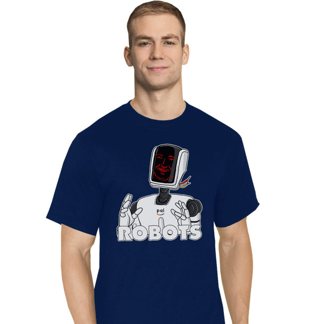 Daily_Deal_Shirts T-Shirts, Tall / Large / Navy Robots