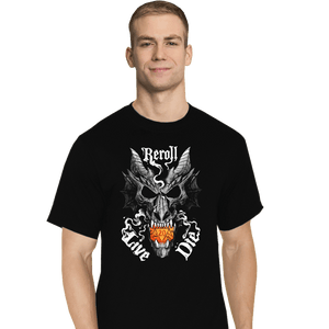 Daily_Deal_Shirts T-Shirts, Tall / Large / Black Dragon Skull Dice