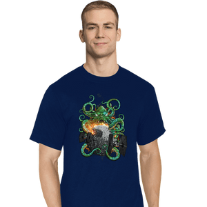 Shirts T-Shirts, Tall / Large / Navy Cthulhu Strikes Back