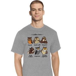 Daily_Deal_Shirts T-Shirts, Tall / Large / Sports Grey Coffee Owls