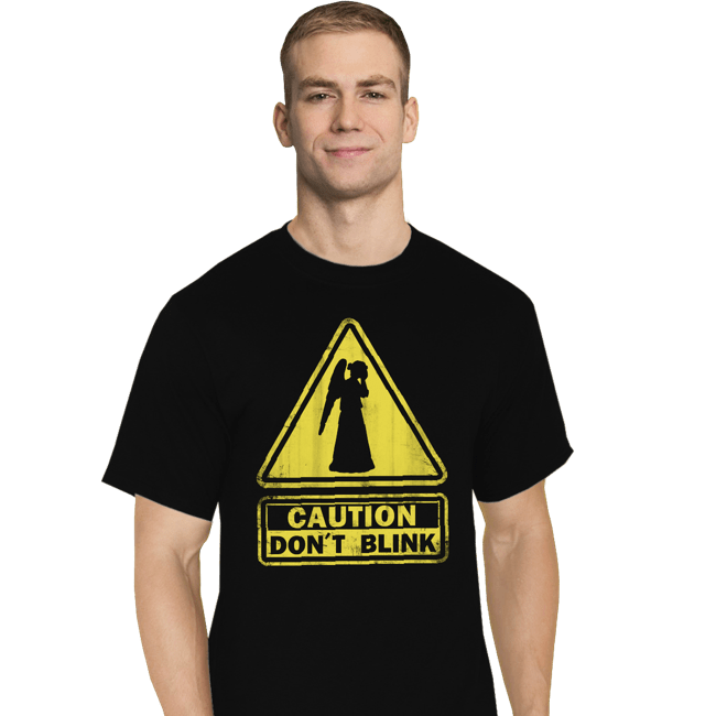 Shirts T-Shirts, Tall / Large / Black Caution - Don't Blink