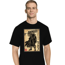 Load image into Gallery viewer, Daily_Deal_Shirts T-Shirts, Tall / Large / Black Black Swordsman Woodblock
