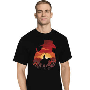 Shirts T-Shirts, Tall / Large / Black Red Sunset