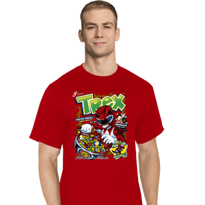 Daily_Deal_Shirts T-Shirts, Tall / Large / Red T-Rex Cereal