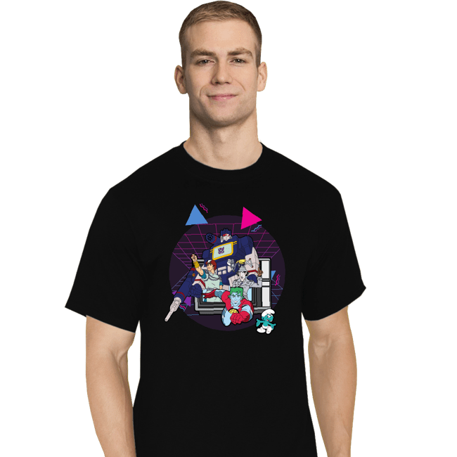Daily_Deal_Shirts T-Shirts, Tall / Large / Black Retro Roll-Call