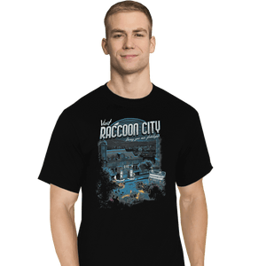 Shirts T-Shirts, Tall / Large / Black Visit Raccoon City