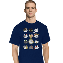 Load image into Gallery viewer, Shirts T-Shirts, Tall / Large / Navy Cosplay Cats
