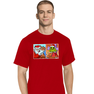 Daily_Deal_Shirts T-Shirts, Tall / Large / Red Santa Yelling At Grinch