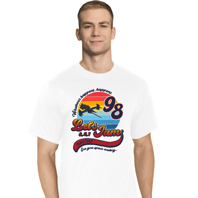Shirts T-Shirts, Tall / Large / White Retro Let's Jam
