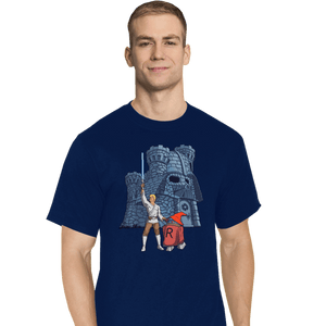 Daily_Deal_Shirts T-Shirts, Tall / Large / Navy Darthskull Castle