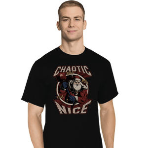 Shirts T-Shirts, Tall / Large / Black Chaotic Nice Santa