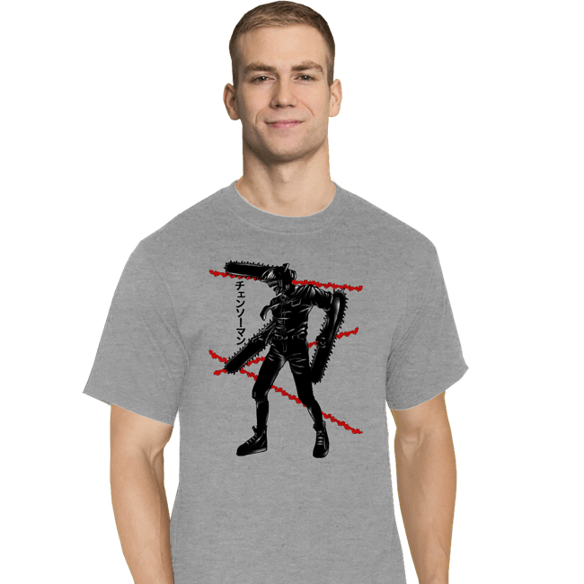 Shirts T-Shirts, Tall / Large / Sports Grey Crimson Chainsaw