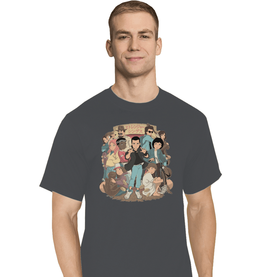 Shirts T-Shirts, Tall / Large / Charcoal Stranger Anime