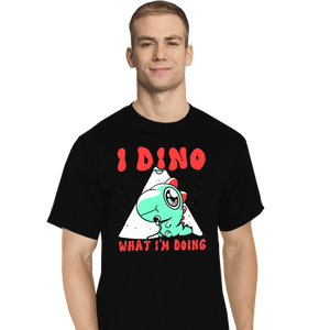 Shirts T-Shirts, Tall / Large / Black Confused Dino