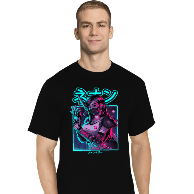 Shirts T-Shirts, Tall / Large / Black Neon Fantasy VII